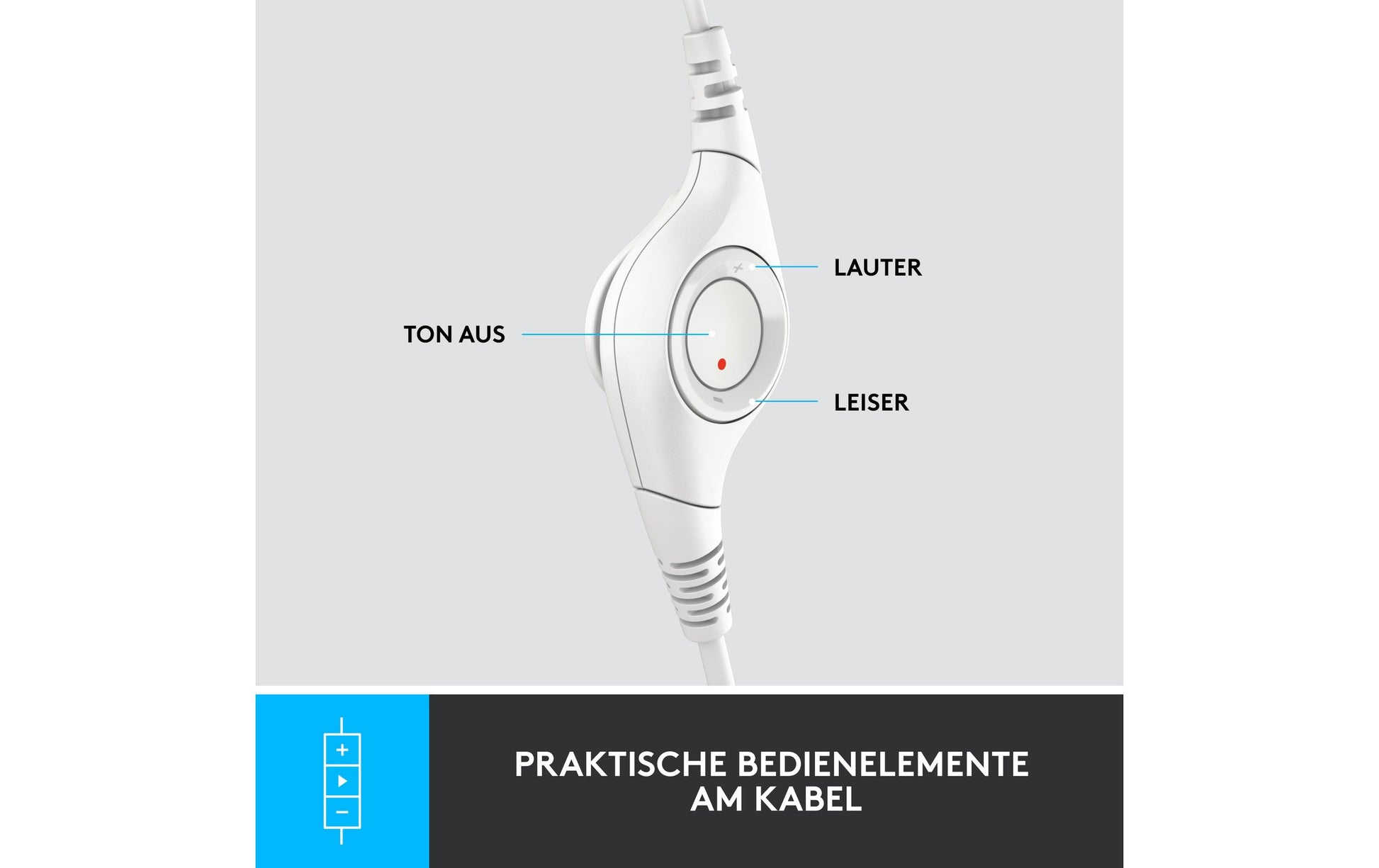 Logitech H390 – Headset – USB‑A, mit Mikrofon – Offwhite