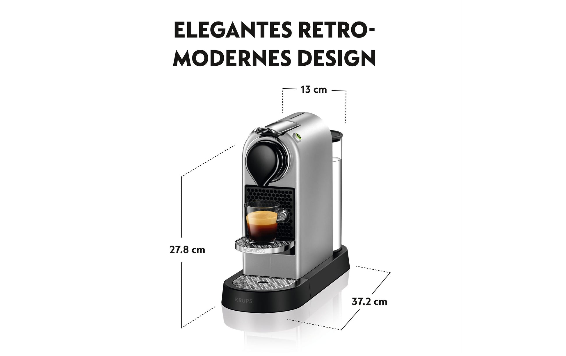Krups Citiz XN741B.CH Kapselmaschine – für Nespresso-Kapseln, 19 bar, 1 l, Silber
