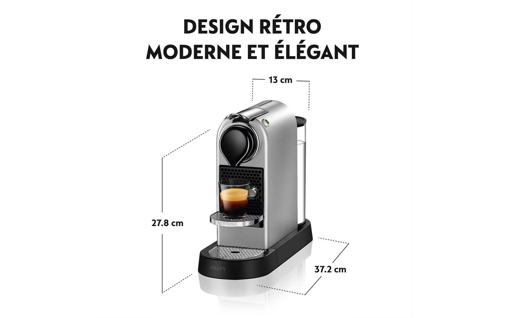 Krups Citiz XN741B.CH Kapselmaschine – für Nespresso-Kapseln, 19 bar, 1 l, Silber