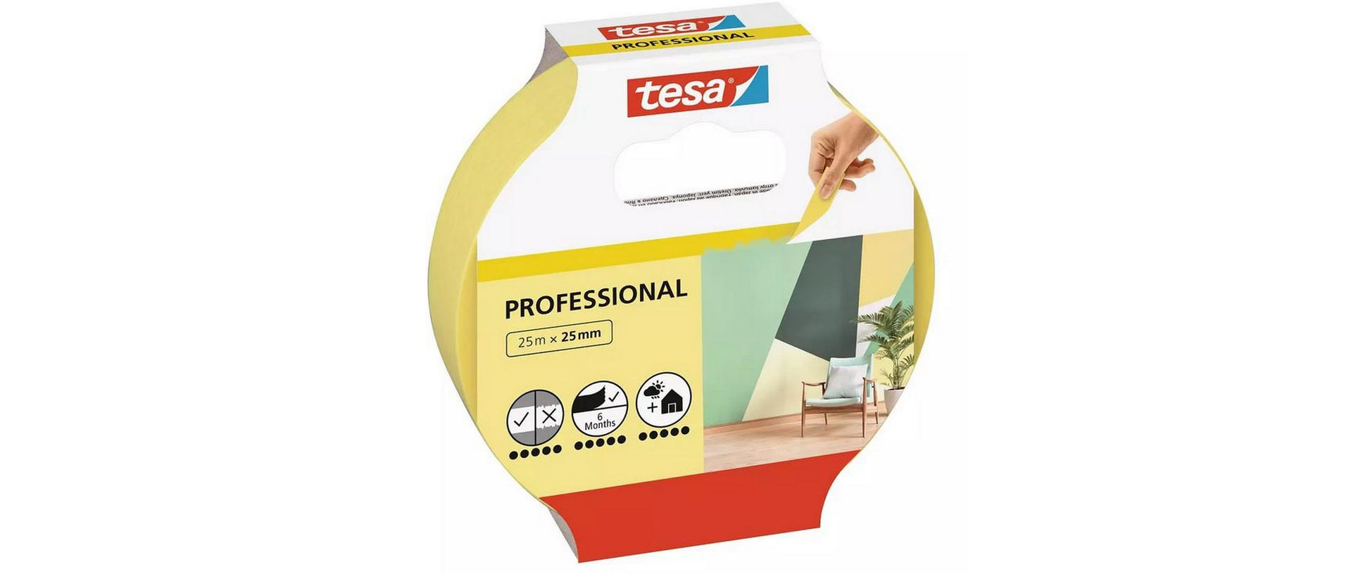 TESA Malerband – 25 mm × 25 m, 3 Rollen