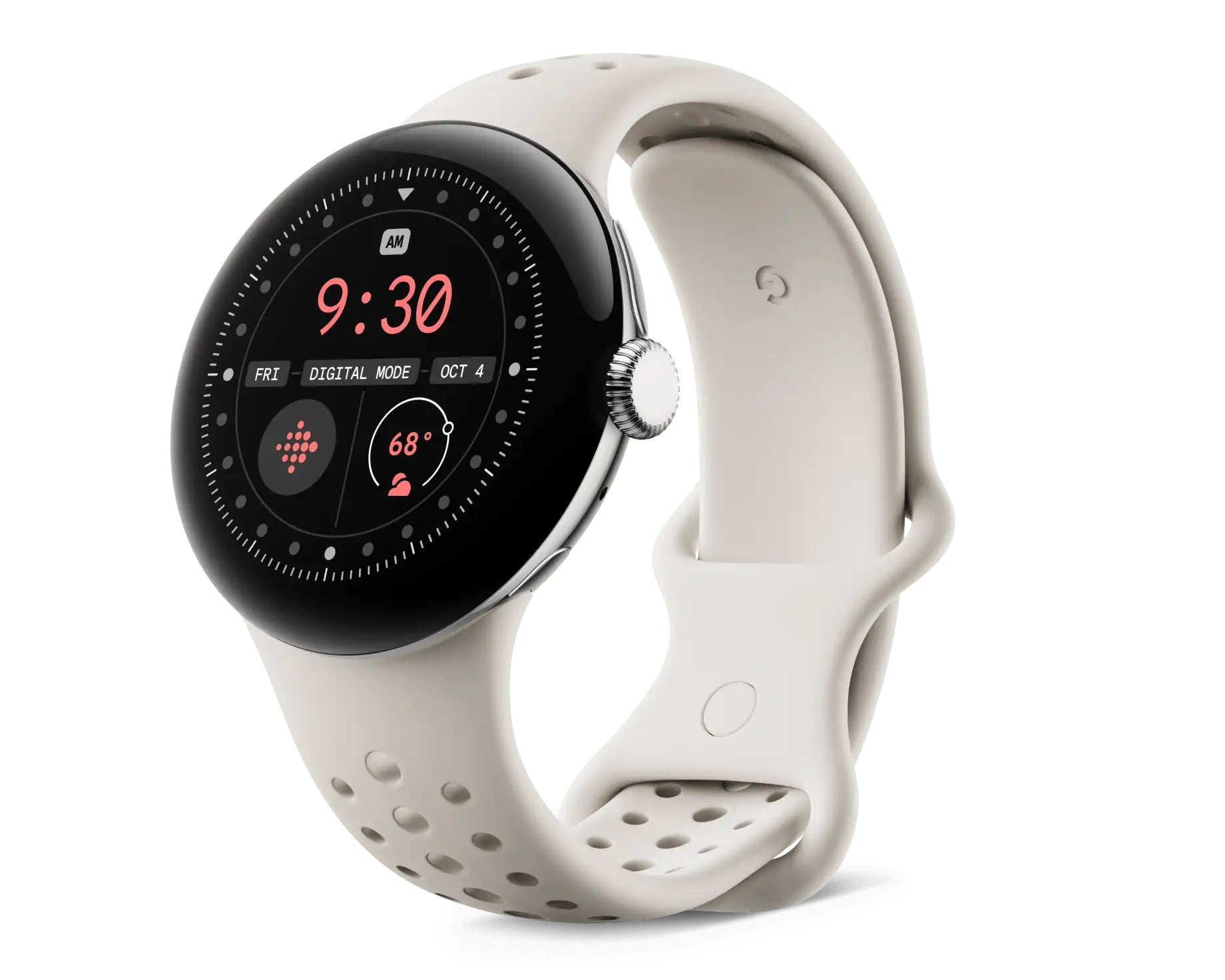 Google Silikon Sportband Beige S für Pixel Watch 3 45 mm
