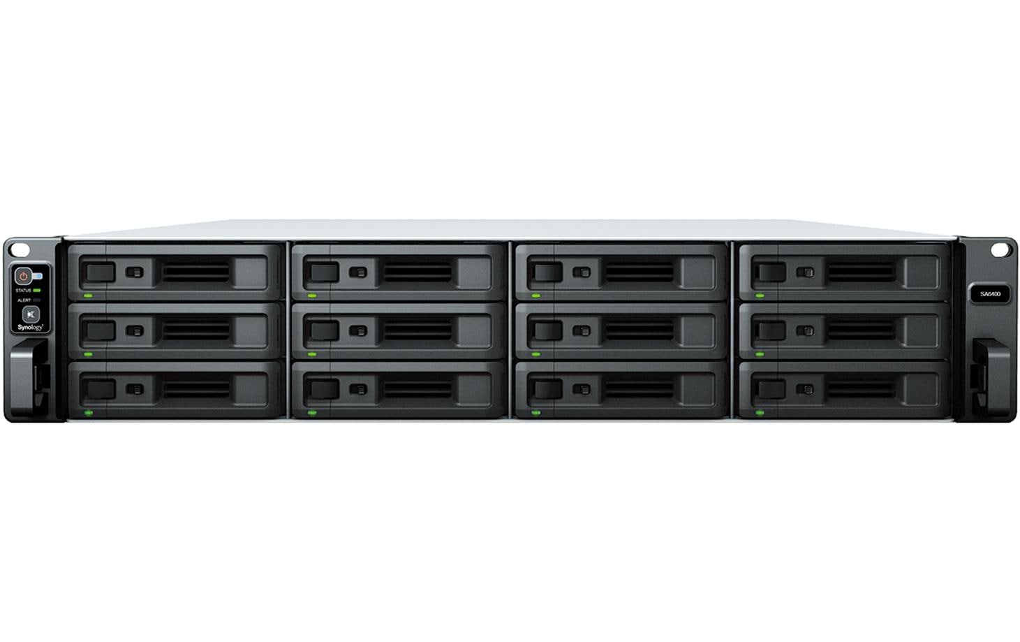 Synology SA6400 – 12-Bay Rack 2U NAS – AMD EPYC 7272, 32 GB RAM, 10GbE, DSM, redundantes Netzteil