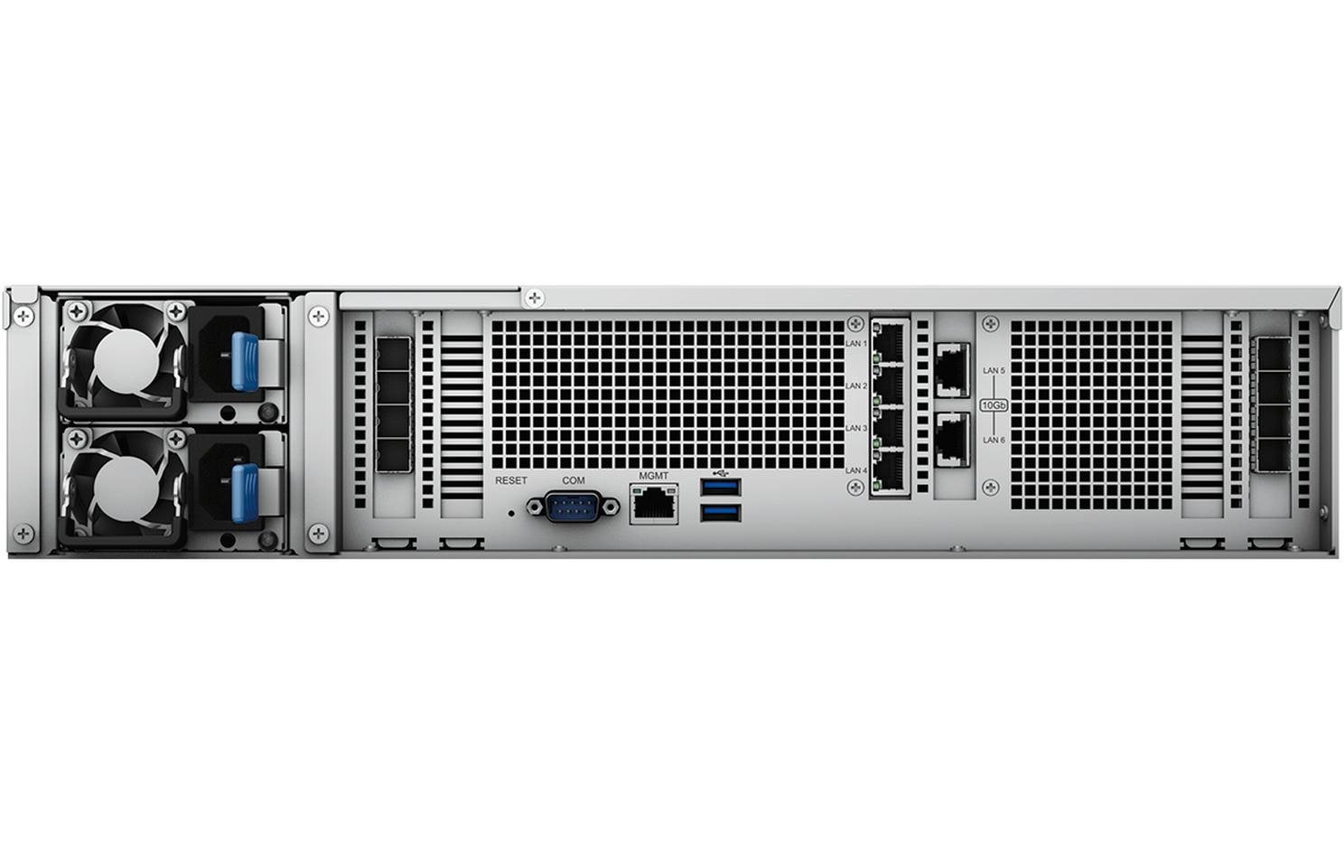 Synology SA6400 – 12-Bay Rack 2U NAS – AMD EPYC 7272, 32 GB RAM, 10GbE, DSM, redundantes Netzteil