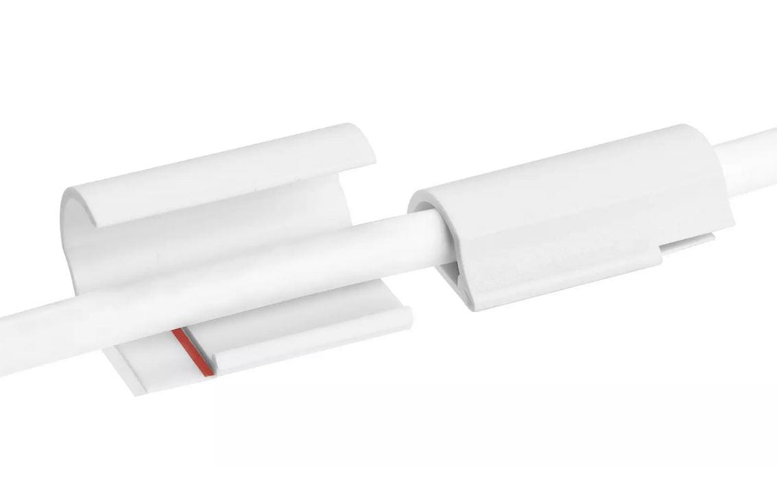 TESA Kabel-Clip – Befestigungsclip, Polystyrol (PS), Weiss, 15 Stück