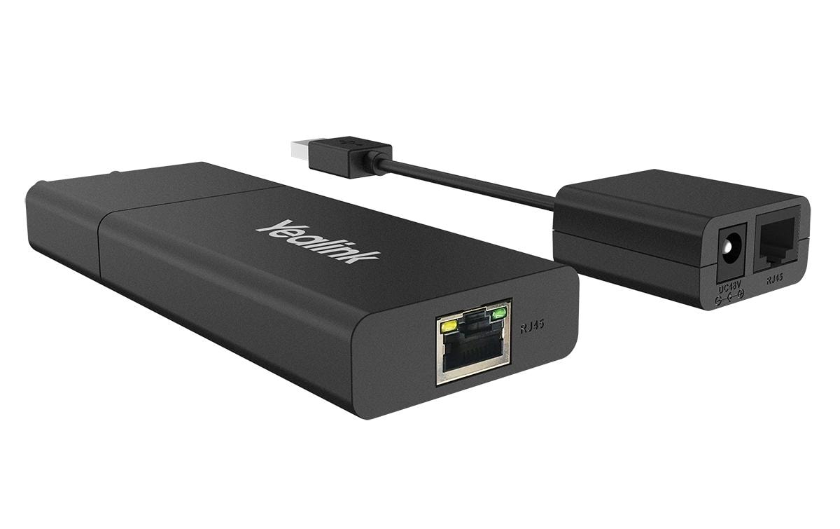 Yealink USB2CAT5E-EXT USB-Extender (Sender & Empfänger) – bis 40 m Cat5e, 2× USB 2.0, 2× RJ-45 – Schwarz