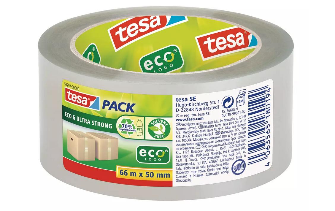 TESA Verpackungsklebeband, transparent, extra stark – 50 mm × 66 m – 1 Stück