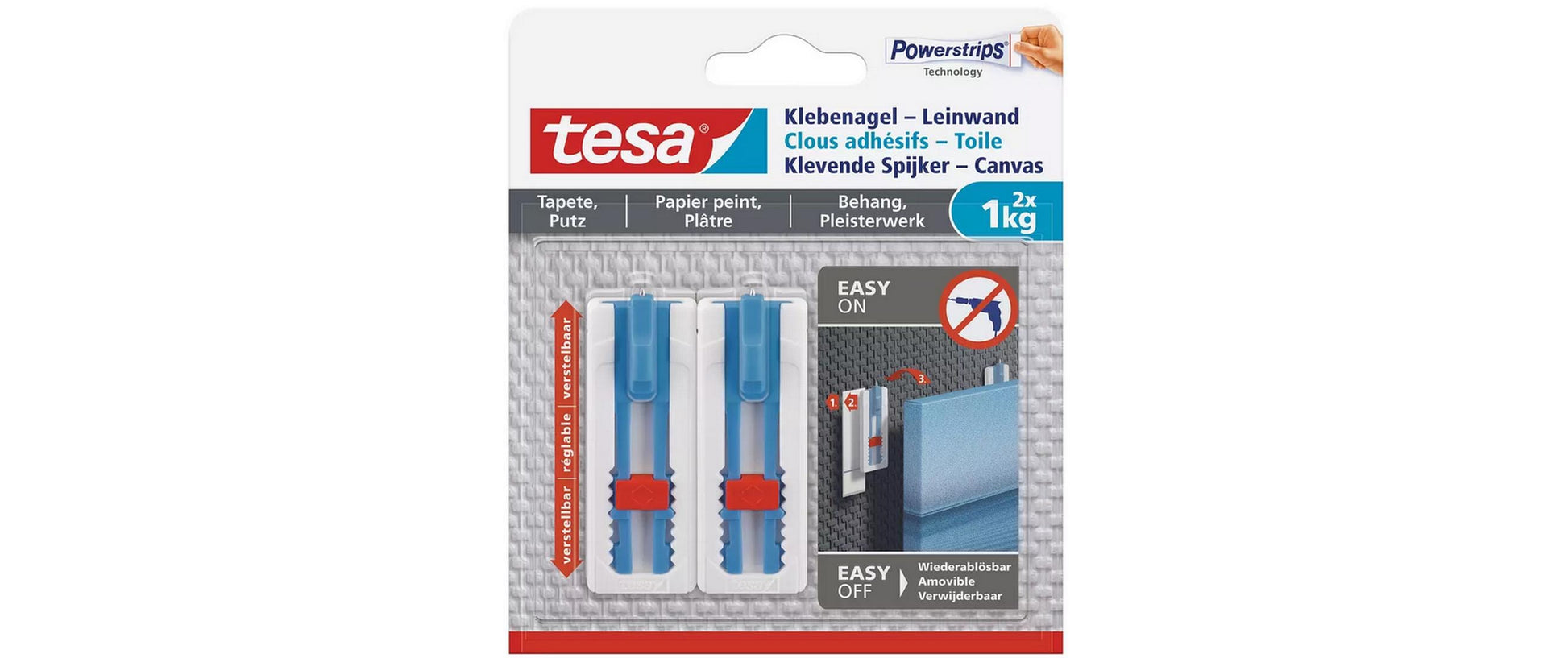 Tesa Haken – Kunststoff – Weiss – 1 kg – 6 Stück