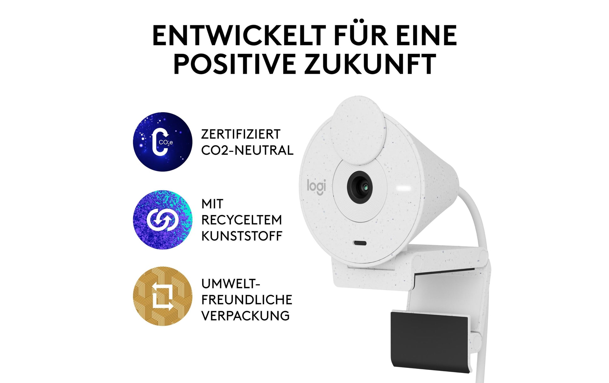 Logitech Brio 300 – Webcam – Full HD 1080p, Off-White