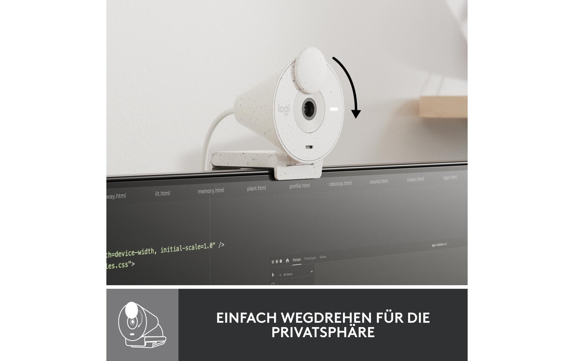 Logitech Brio 300 – Webcam – Full HD 1080p, Off-White
