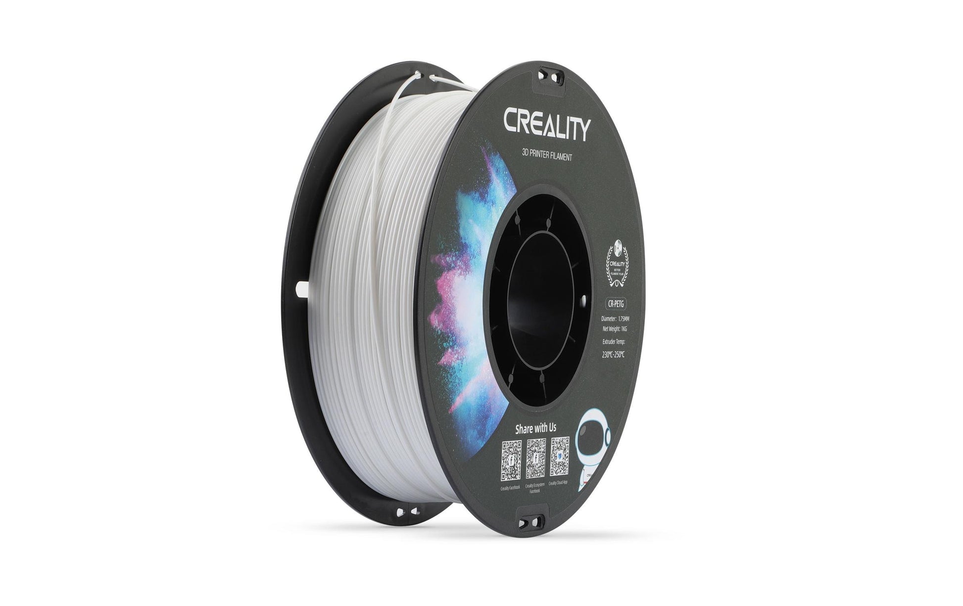Creality 3D 3D-Drucker-Filament PETG 1,75 mm Weiss, 1 kg – für FDM-3D-Drucker
