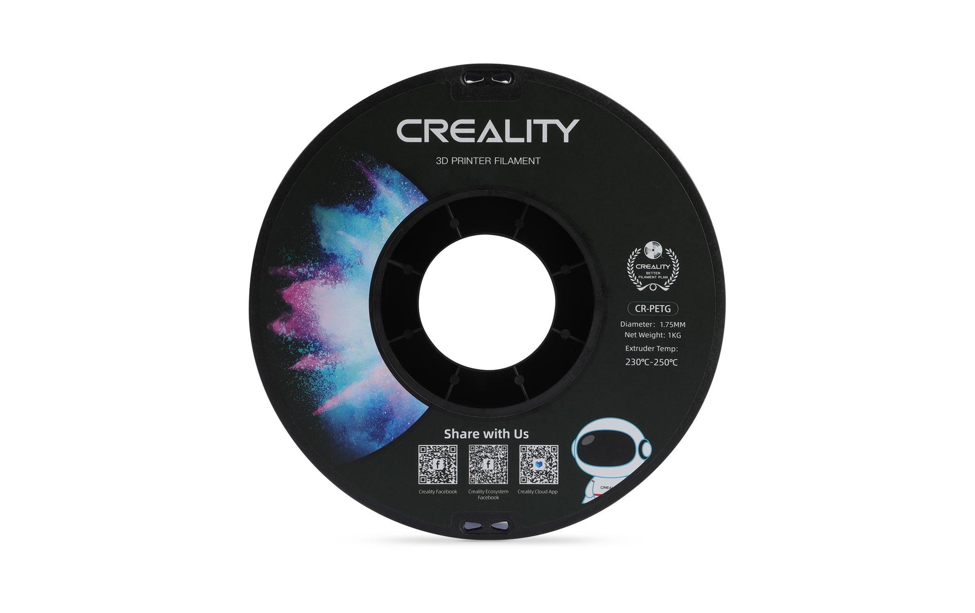 Creality 3D 3D-Drucker-Filament PETG 1,75 mm Weiss, 1 kg – für FDM-3D-Drucker