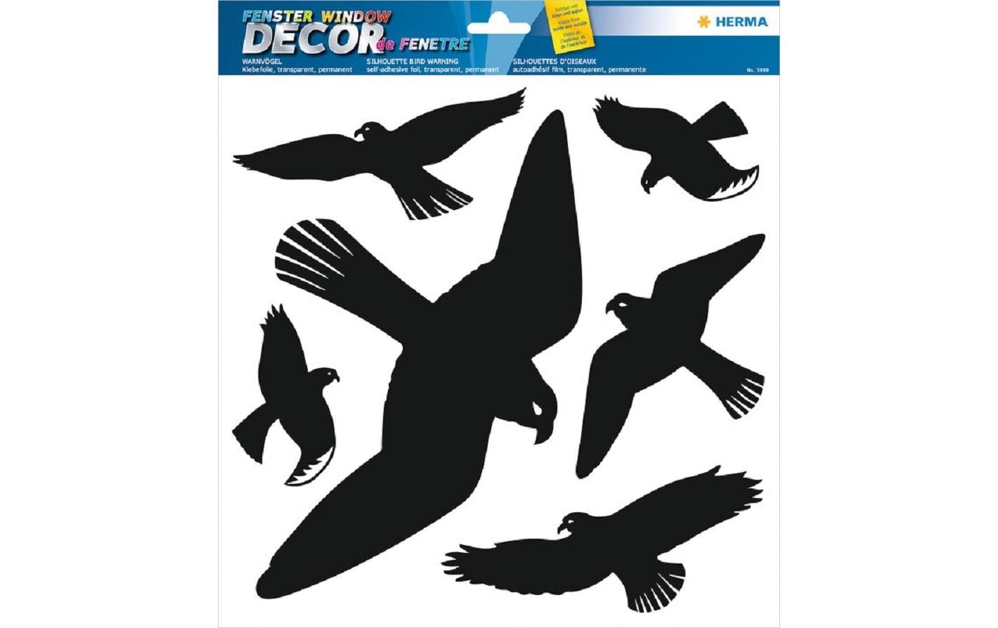 HERMA Warnschild – Warnvögel – 300 mm Höhe – Schwarz, Kunststoff