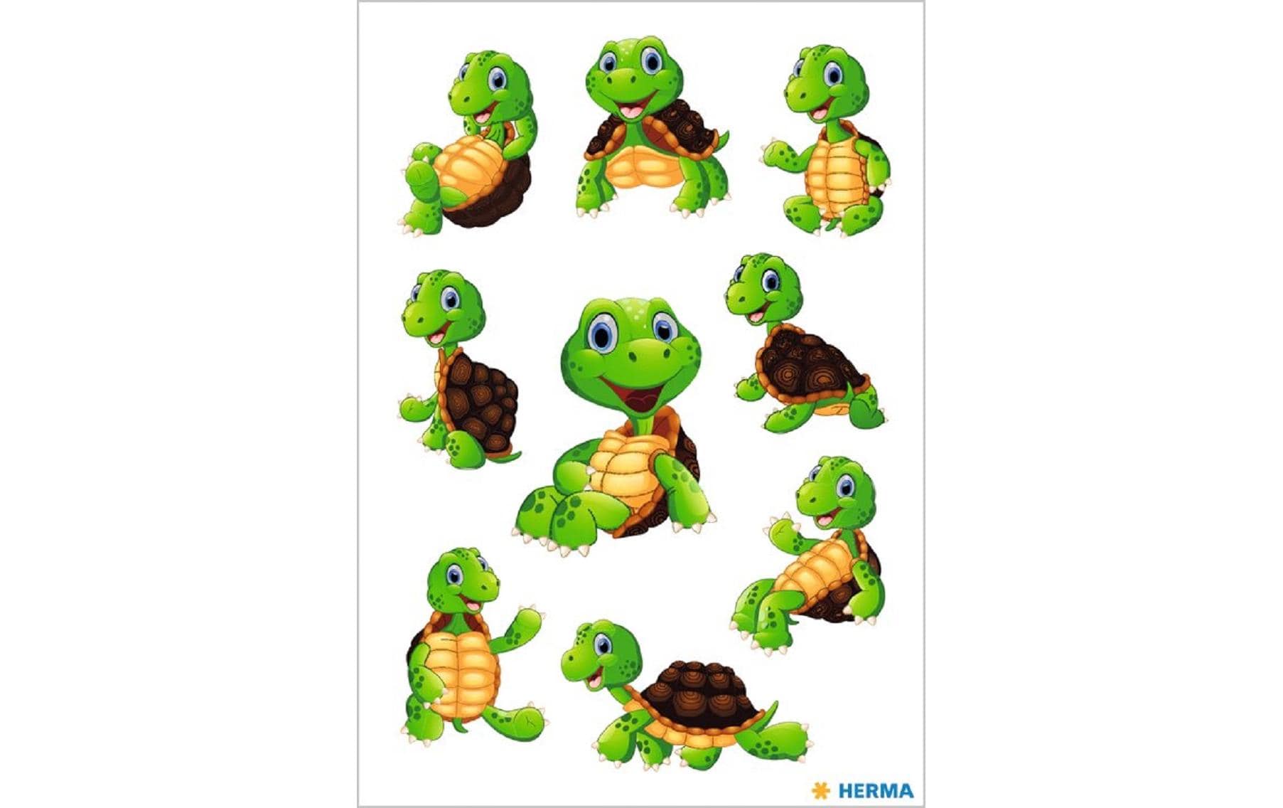 HERMA Schmucketiketten – Little Turtle – 9 Stück – permanent – mehrfarbig