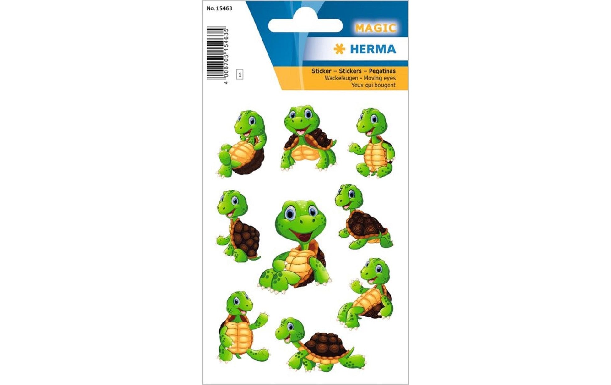 HERMA Schmucketiketten – Little Turtle – 9 Stück – permanent – mehrfarbig