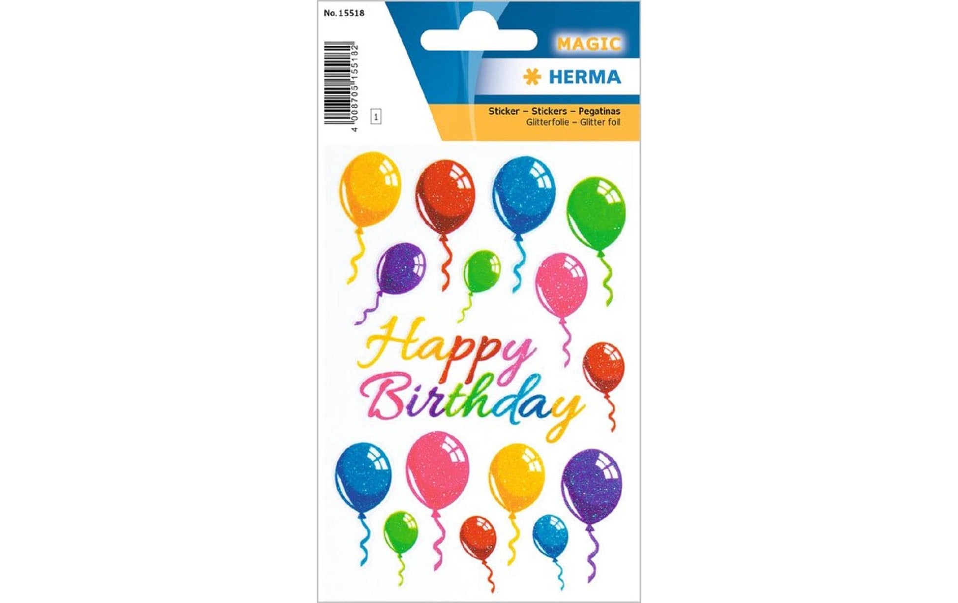HERMA Schmucketiketten Bunte Luftballons – 16 Stück – permanent – mehrfarbig