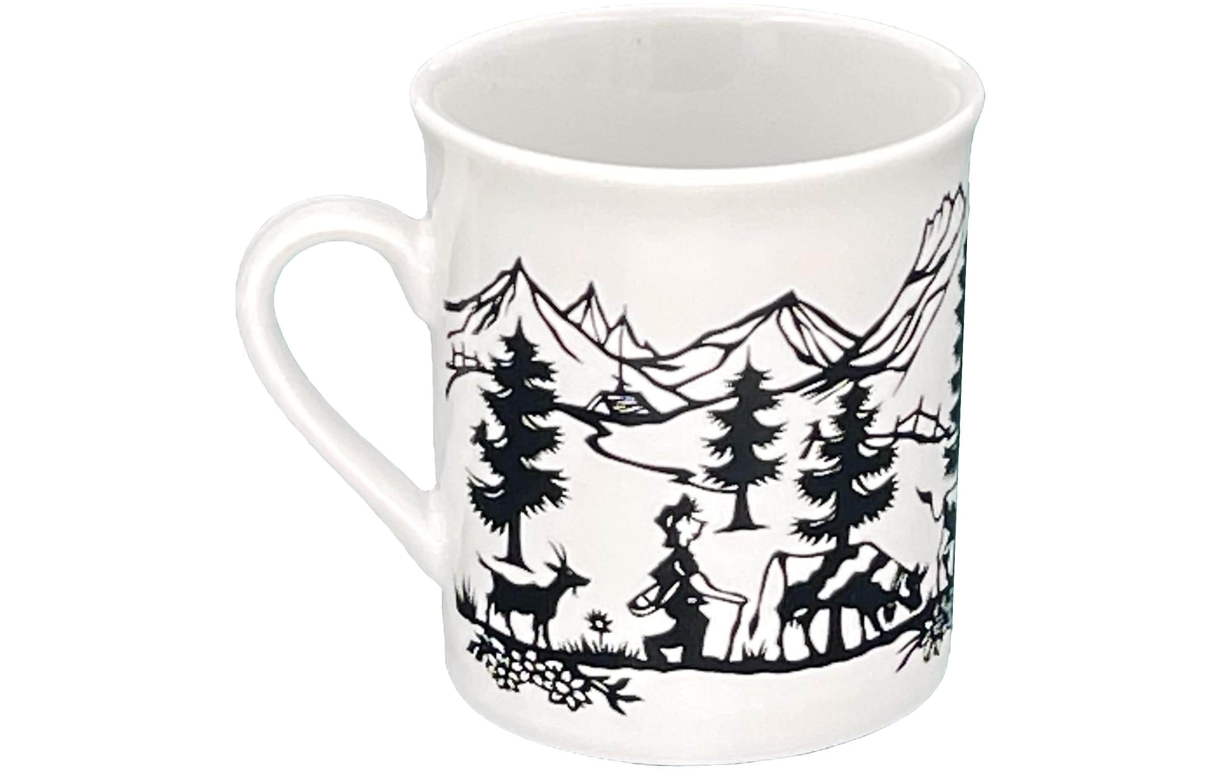 Heidi Cheese Line Kaffeetasse – 120 ml, Porzellan, Weiss, spülmaschinenfest, mikrowellengeeignet