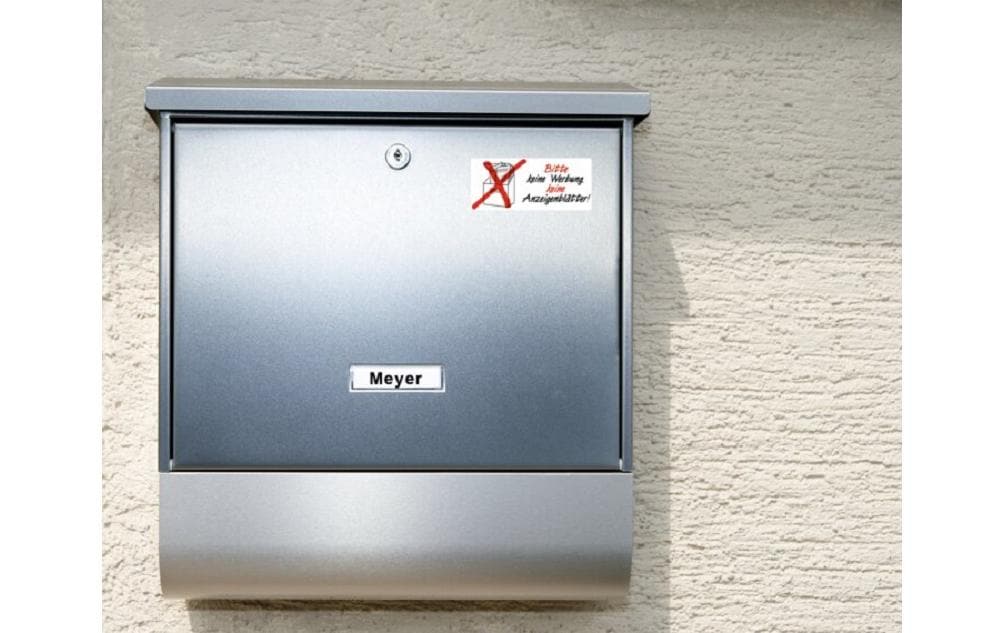 HERMA Schmucketiketten – Motiv Bitte keine Werbung / Anzeigenblätter – Folie, 3 Stk, abgerundete Ecken