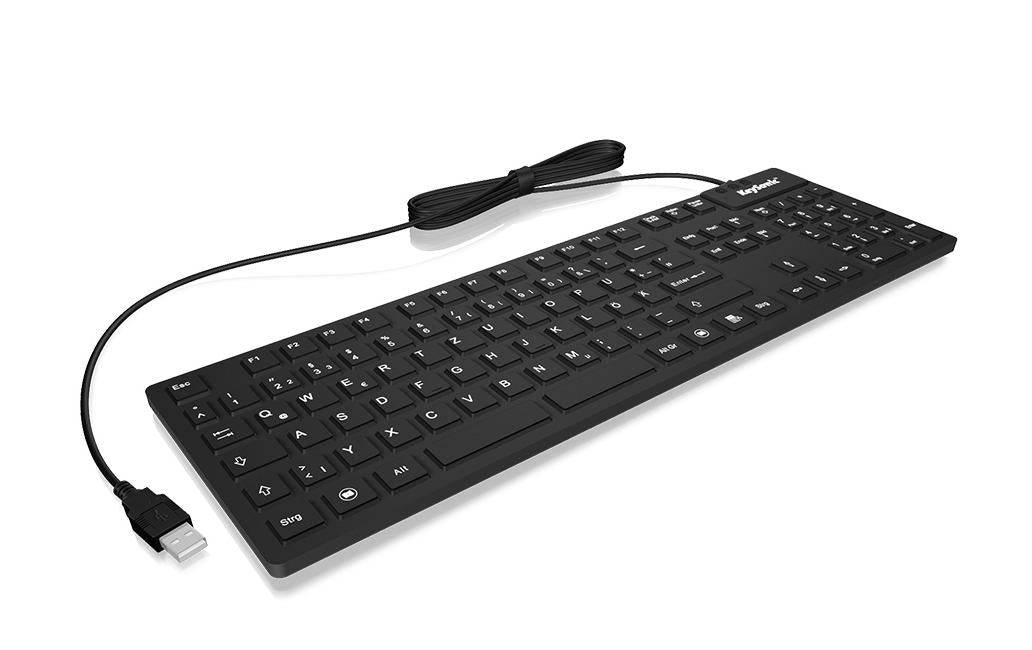 KeySonic Tastatur, kabelgebunden (USB-A), CH-Layout (DE-CH), Fullsize (mit Ziffernblock), Scherenmechanik, IP68