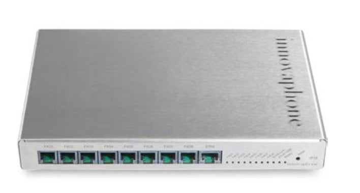 Innovaphone IP38 FXO Gateway – FXO Gateway, 8 FXO Ports (RJ-11), 1 LAN (RJ-45), SIP, T.38, 210×148×32 mm