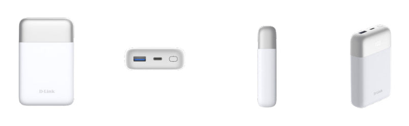 D-Link Powerbank 10'000 mAh – 18 W PD, 1× USB-C, 1× USB-A, weiss