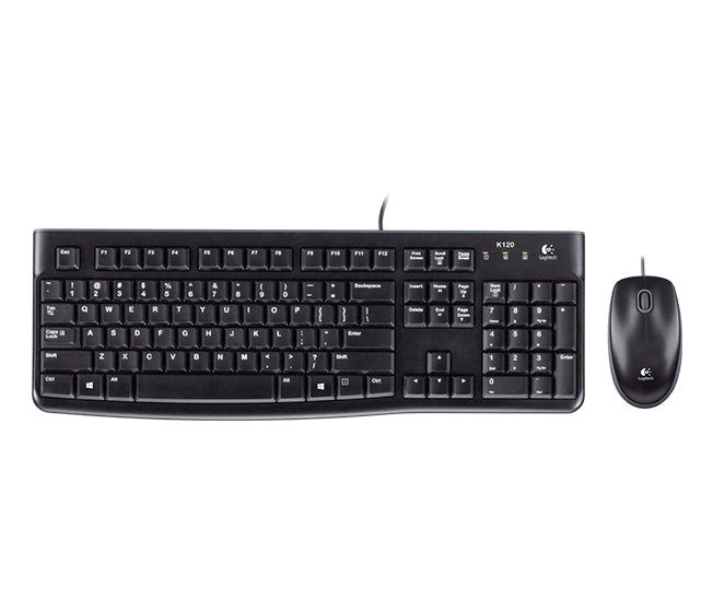 Logitech MK120 – Tastatur-Maus-Set 100% – kabelgebunden – USB – QWERTZ (DE) – auslaufsicher – schwarz