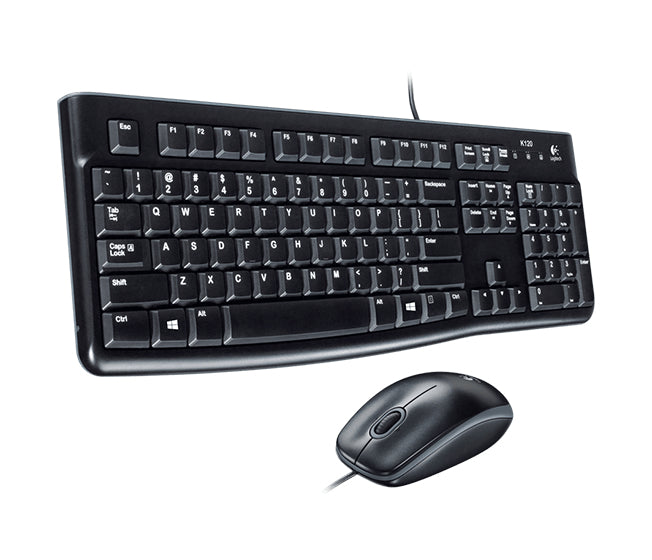 Logitech MK120 – Tastatur-Maus-Set 100% – kabelgebunden – USB – QWERTZ (DE) – auslaufsicher – schwarz