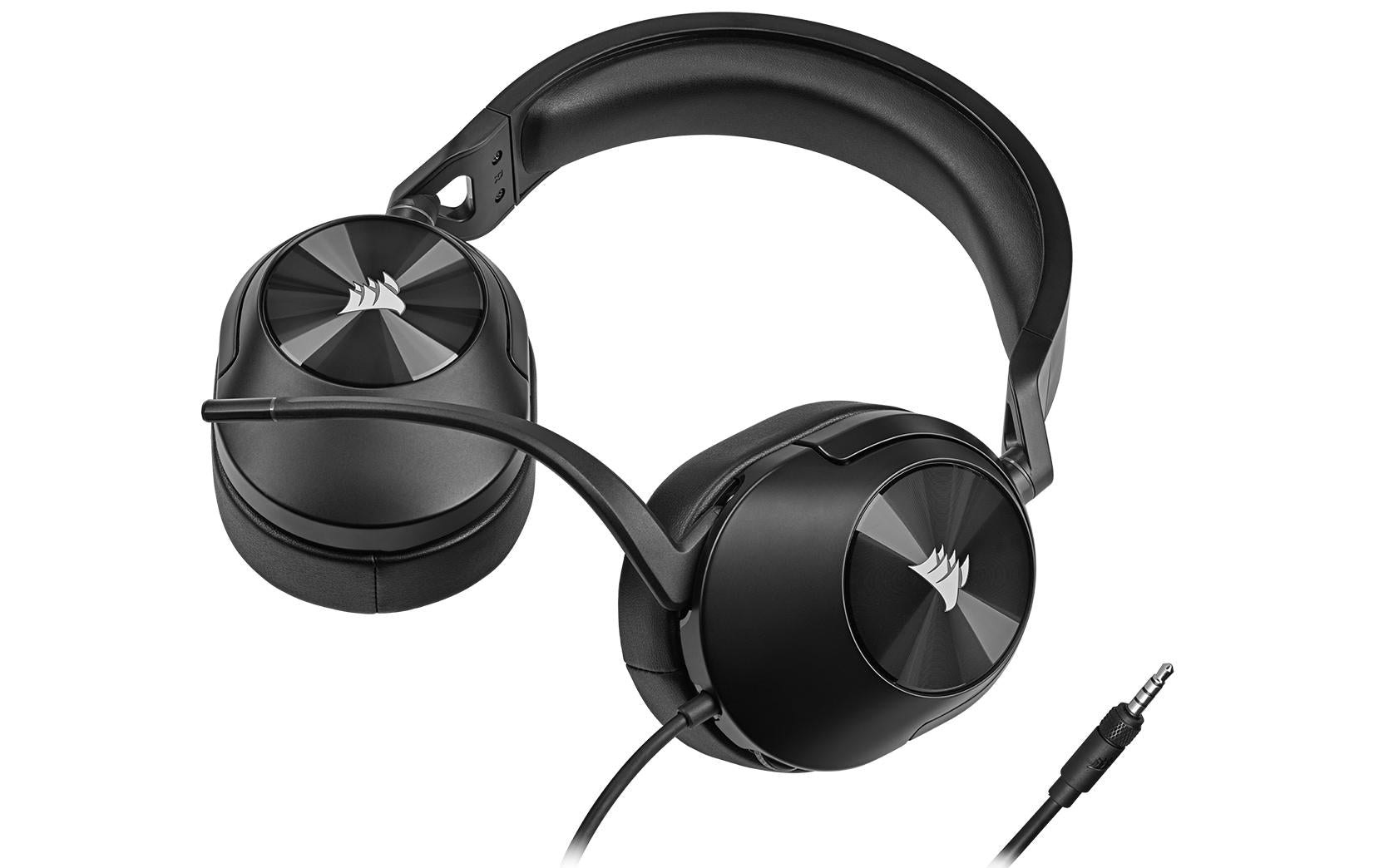 Corsair HS55 Stereo Carbon – On-Ear Gaming-Headset – 3,5 mm Klinke, abnehmbares Mikrofon – Karbon