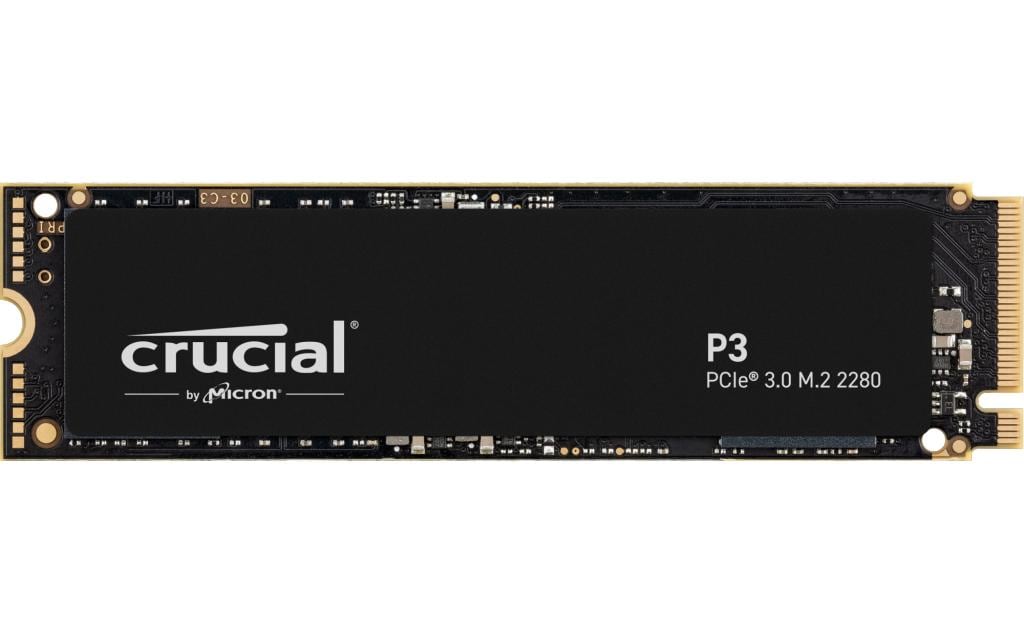 Crucial P3 2 TB M.2 2280 NVMe PCIe 3.0 x4 – Lesen 3500 MB/s, Schreiben 3000 MB/s