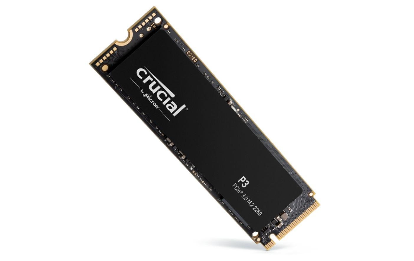 Crucial P3 2 TB M.2 2280 NVMe PCIe 3.0 x4 – Lesen 3500 MB/s, Schreiben 3000 MB/s