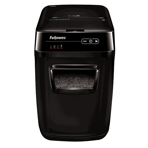 Fellowes AutoMax 200C – Aktenvernichter mit Autofeed 200 Blatt, DIN P-4, Partikelschnitt 4 × 38 mm, 32 l