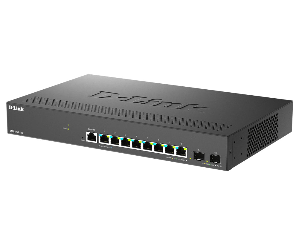 D-Link DMS-1250-10S/E – Managed Switch – 8×2.5G, 2×10G SFP+, L2, 1U