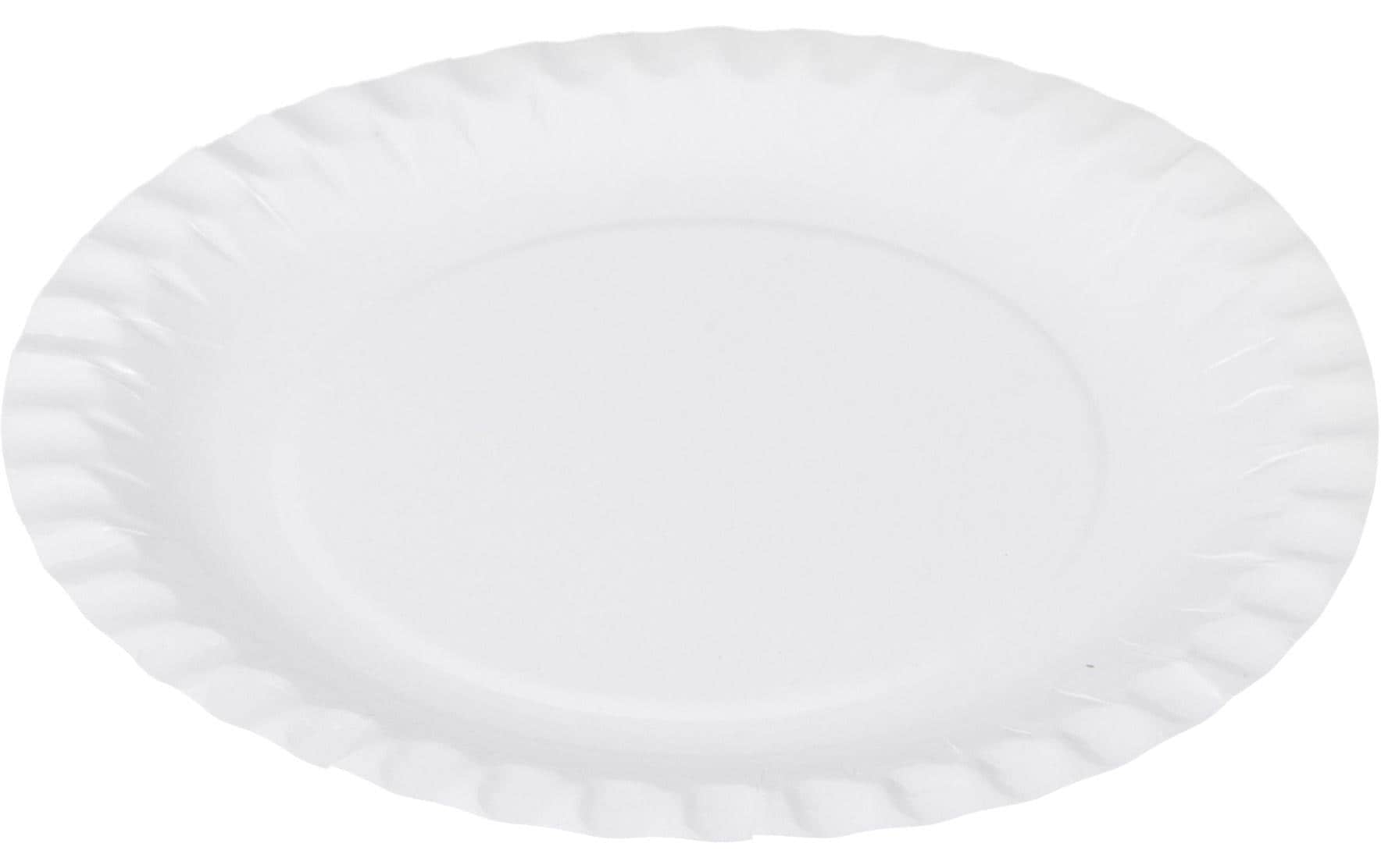 Elco Teller, Papier/Karton, rund – Ø 18 cm – weiss – 100 Stk.