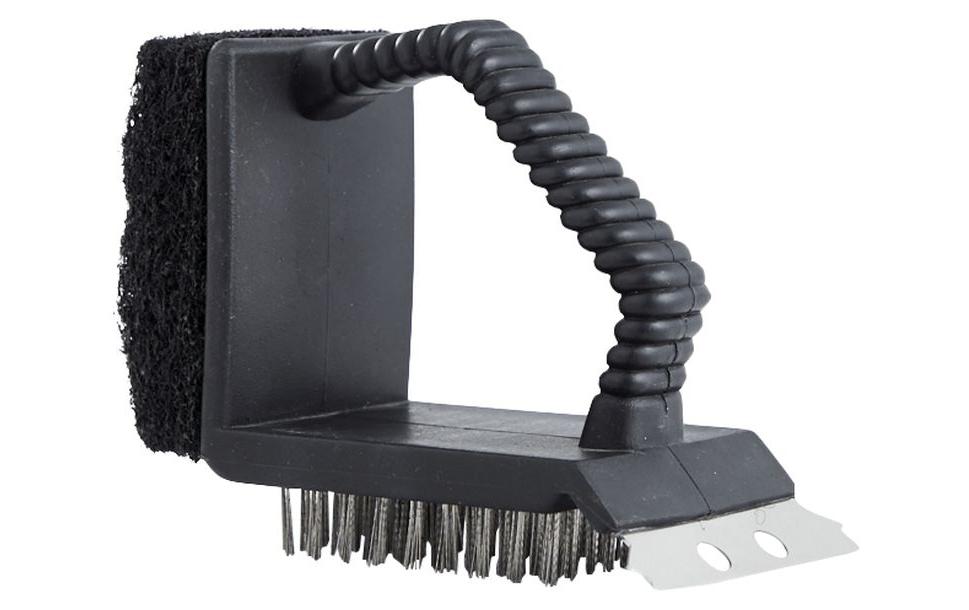 DANGRILL Grillbürste – Polypropylen (PP)/Metall, 15,5×12,5×9,5 cm, schwarz, für Grillrost, 1 Stück