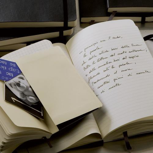 Moleskine Notizbuch, 130 × 210 mm, liniert, Leimbindung, Hardcover, 240 Seiten, 70 g/m² – schwarz