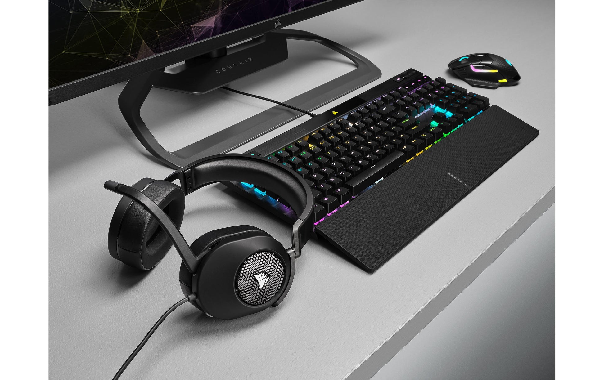 Corsair HS65 Surround Carbon – On-Ear Gaming-Headset – 3,5 mm, abnehmbares Mikrofon