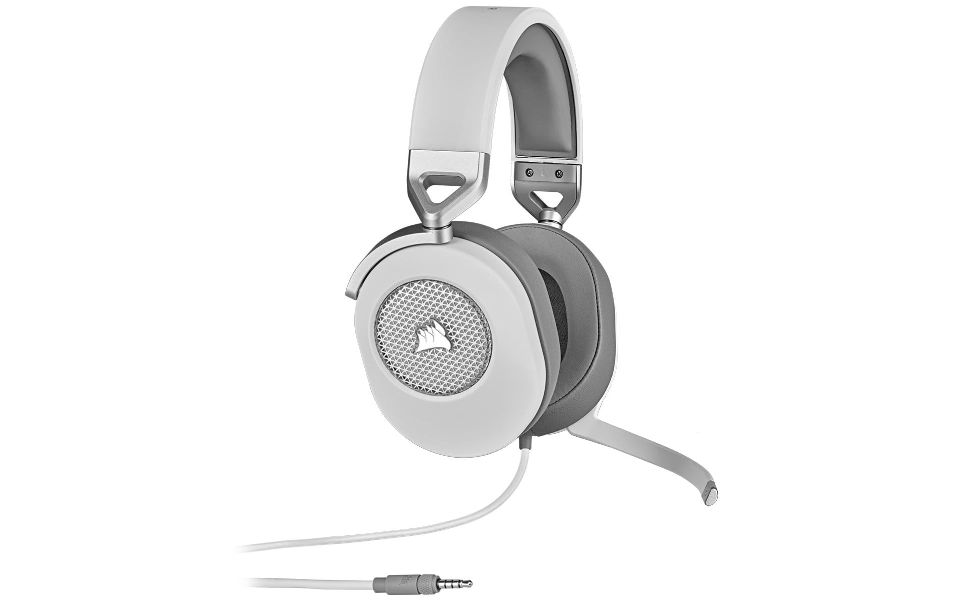 Corsair HS65 Surround – Gaming-Headset, kabelgebunden, 7.1, für PC, Boom-Mikrofon, Weiss