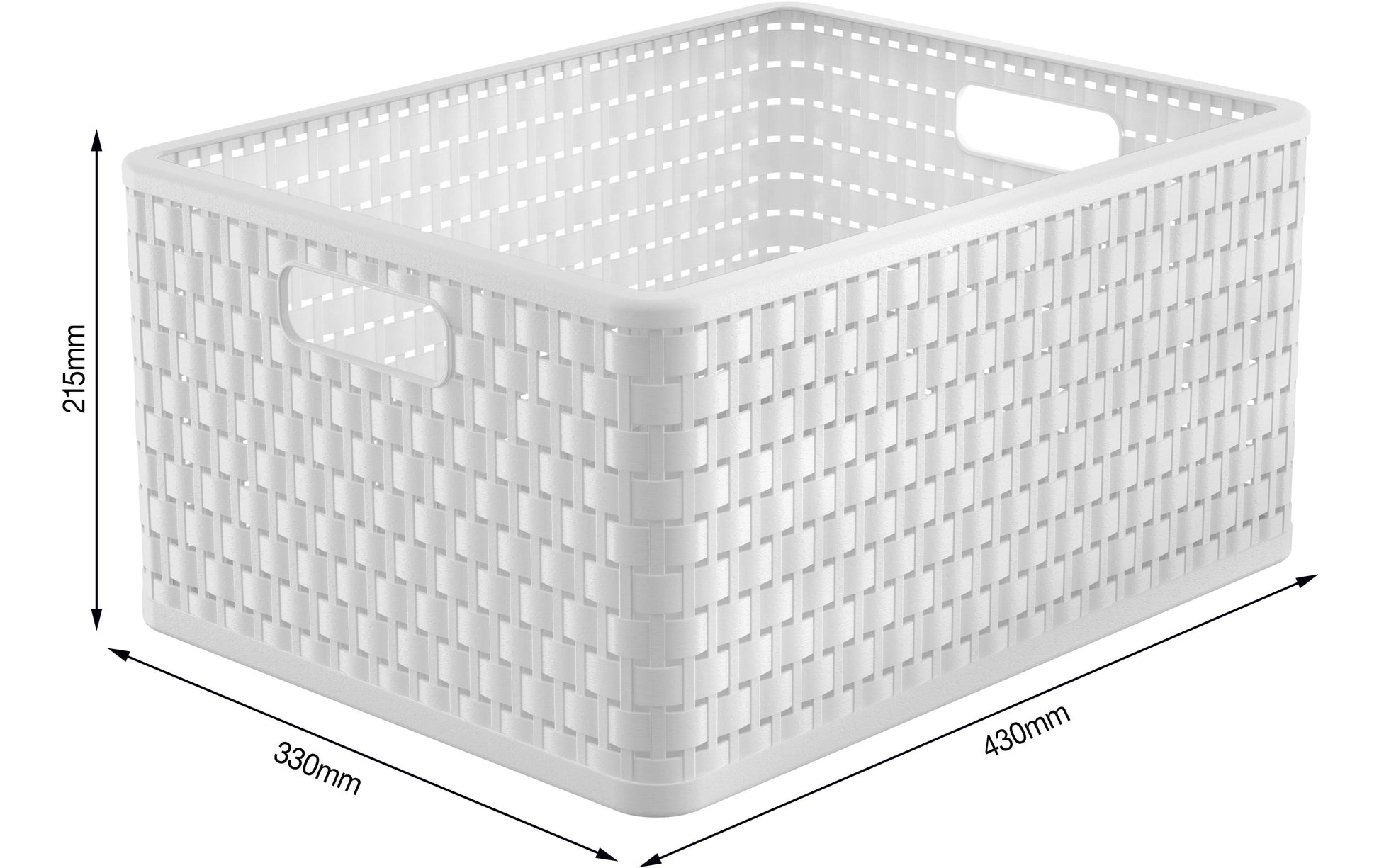 Rotho Country Aufbewahrungskorb 28 l – Polypropylen (PP) – Weiss – für A4 – 430 × 215 × 330 mm