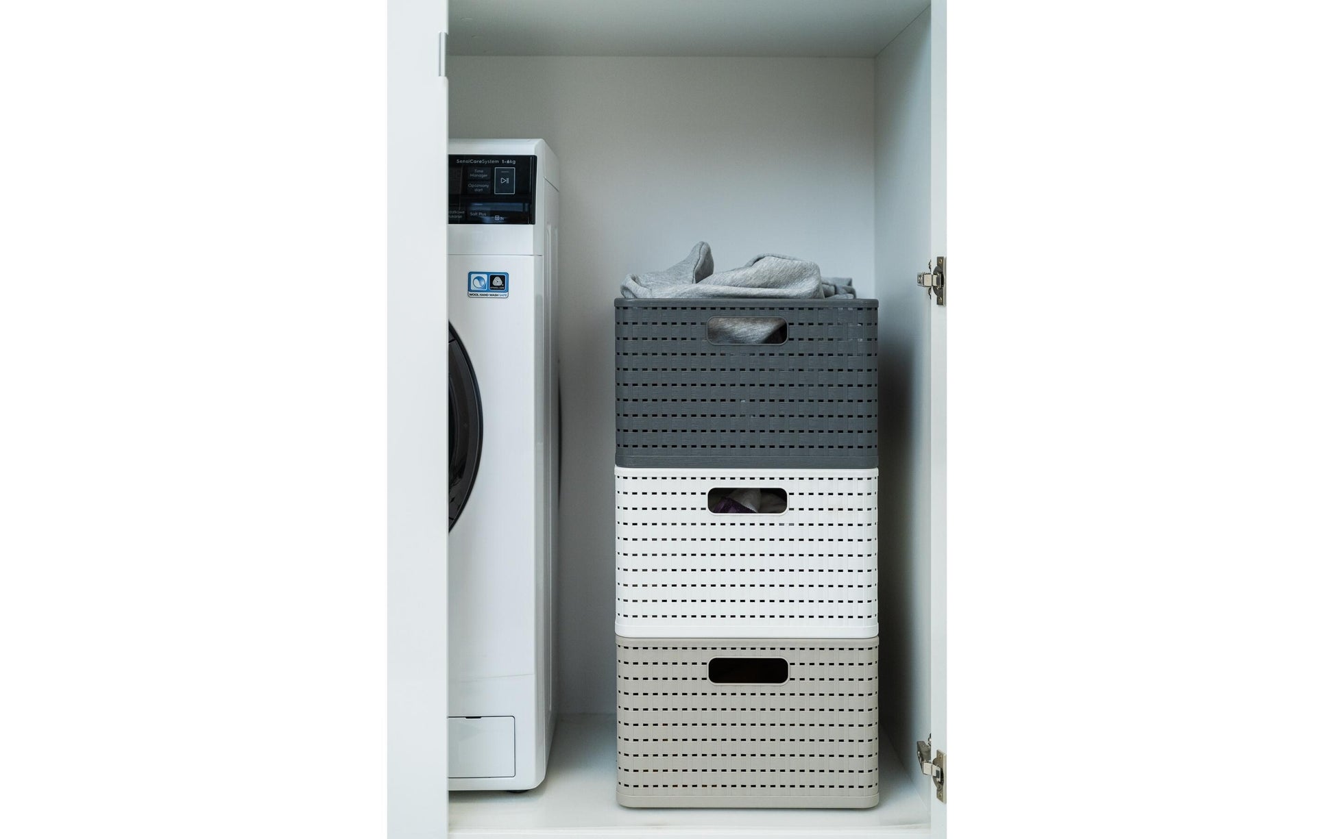 Rotho Country Aufbewahrungskorb 28 l – Polypropylen (PP) – Weiss – für A4 – 430 × 215 × 330 mm