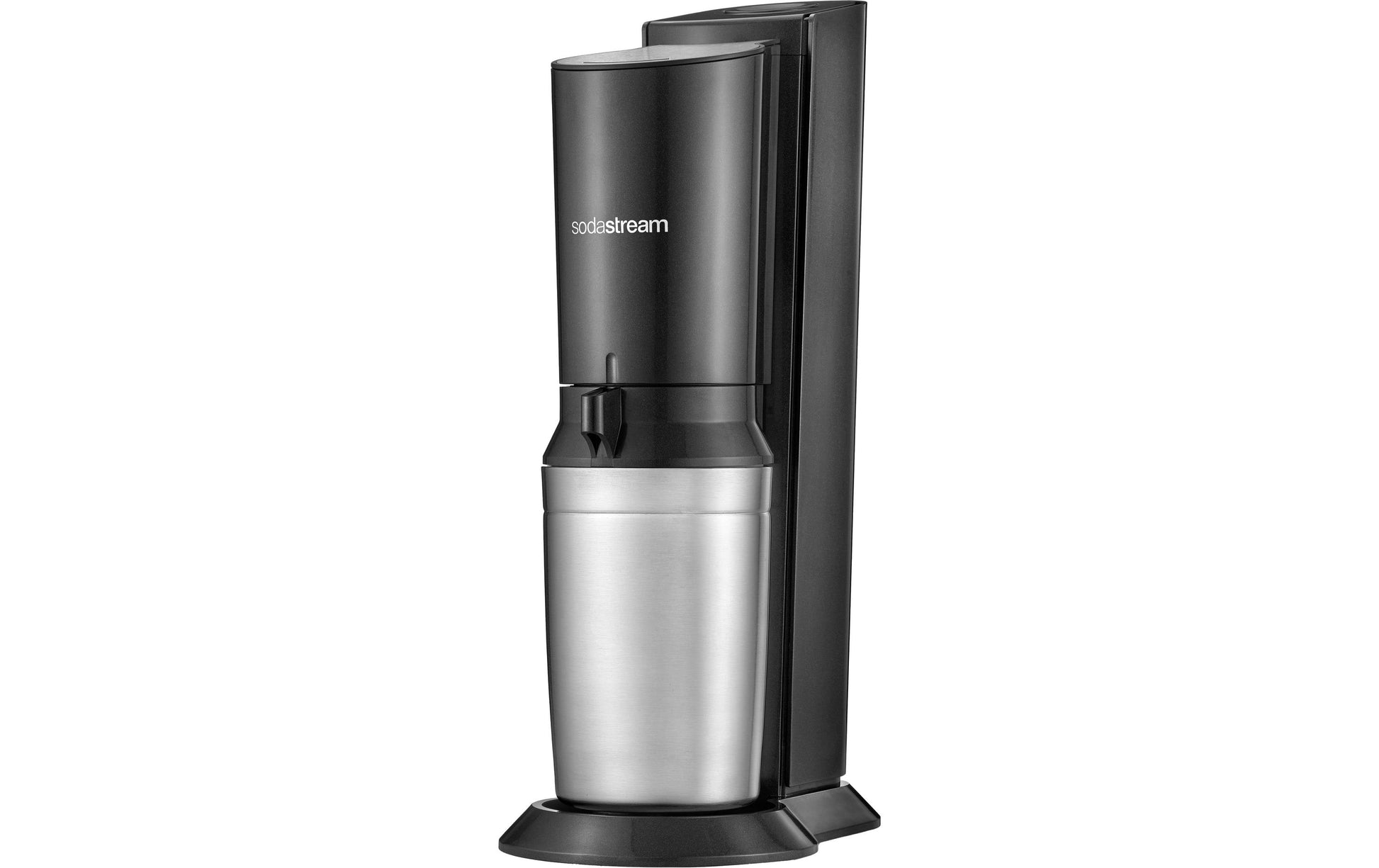 SodaStream Wassersprudler Crystal 3.0 – 0,615 l Glasflasche, 60 l Zylinder – schwarz/Edelstahl