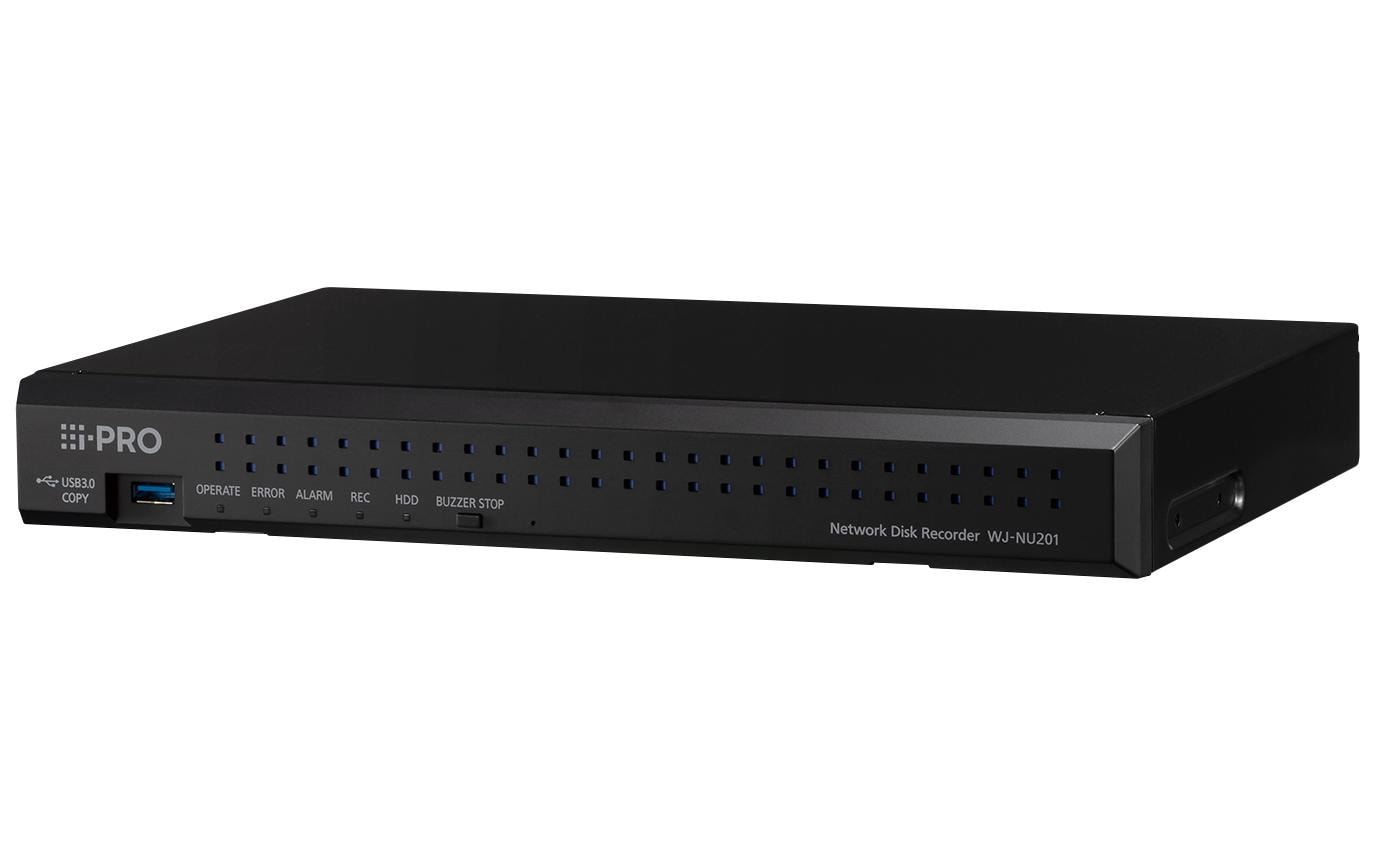 i-PRO WJ-NU201KG Netzwerkrecorder – 8 Kanäle, 8× PoE+ (30 W), 20 TB Speicher