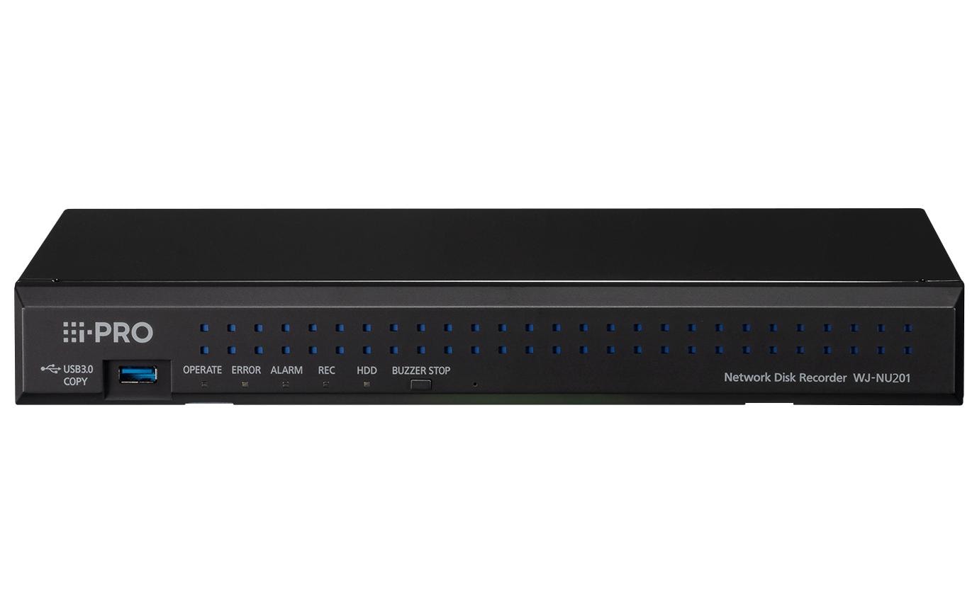 i-PRO WJ-NU201KG Netzwerkrecorder – 8 Kanäle, 8× PoE+ (30 W), 20 TB Speicher