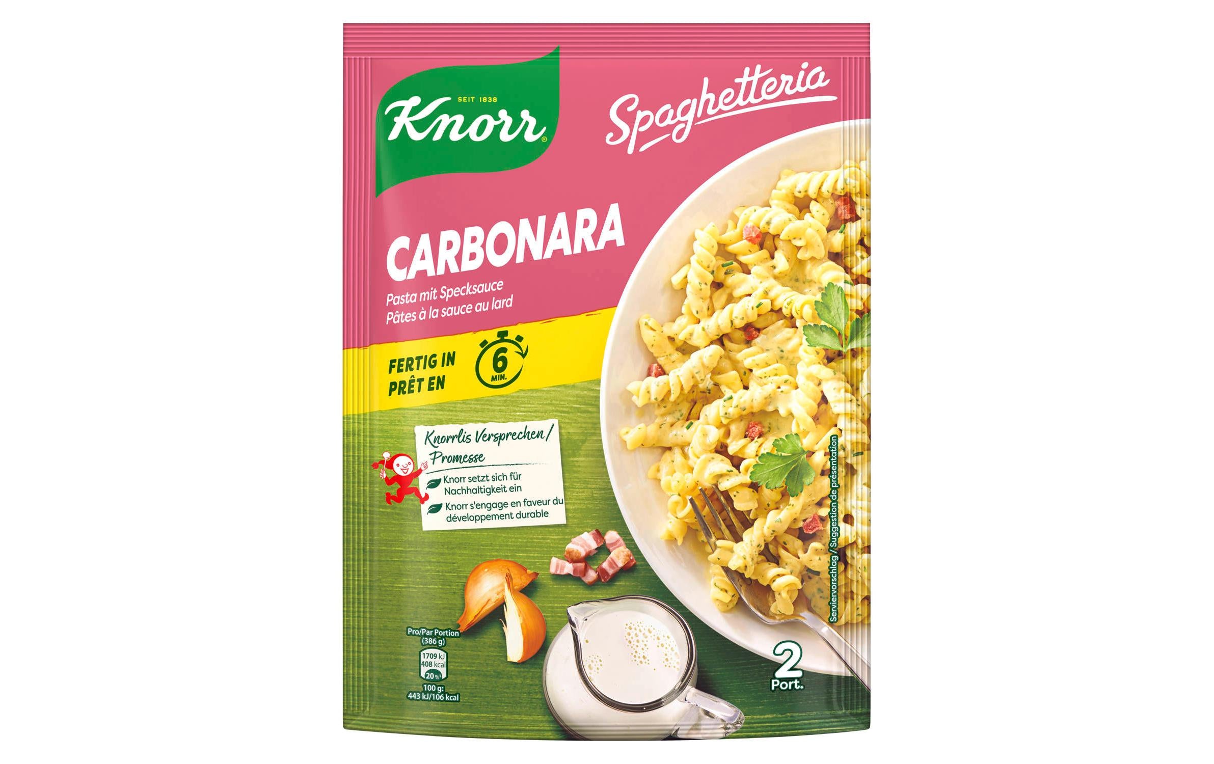 Knorr Spaghetteria Pasta-Gericht Carbonara – 202 g