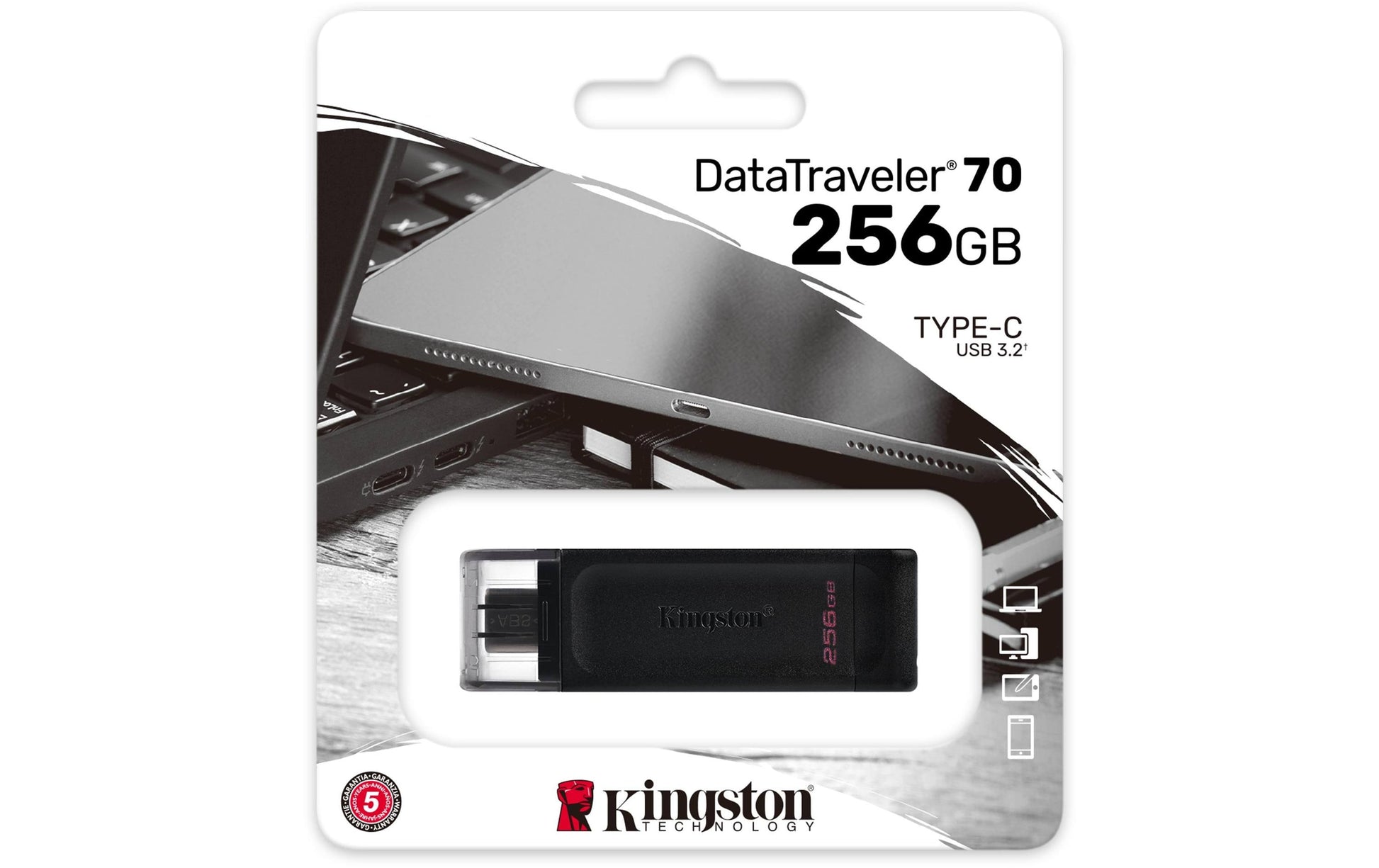Kingston Technology Kingston DataTraveler 70 USB-Stick – 256 GB, USB-C, USB 3.2 Gen 1