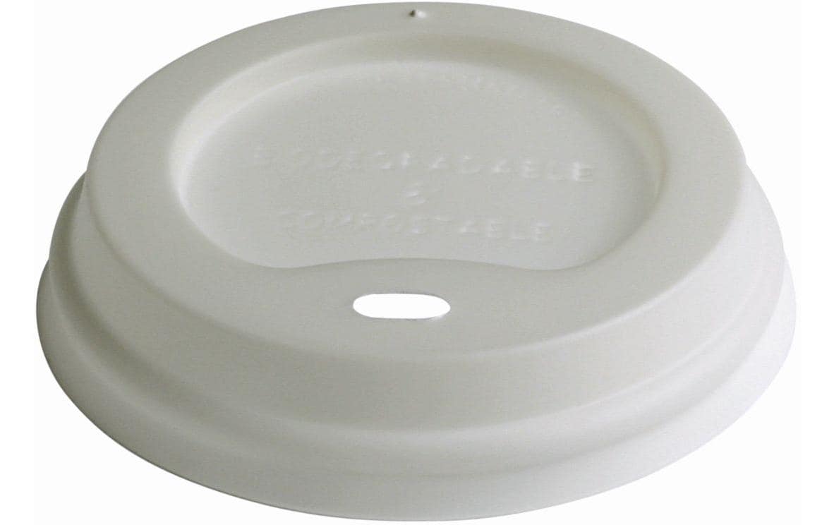 Haushaltsware Naturesse Domdeckel für 1,8 dl Becher, PLA, Weiss – 50 Stk.