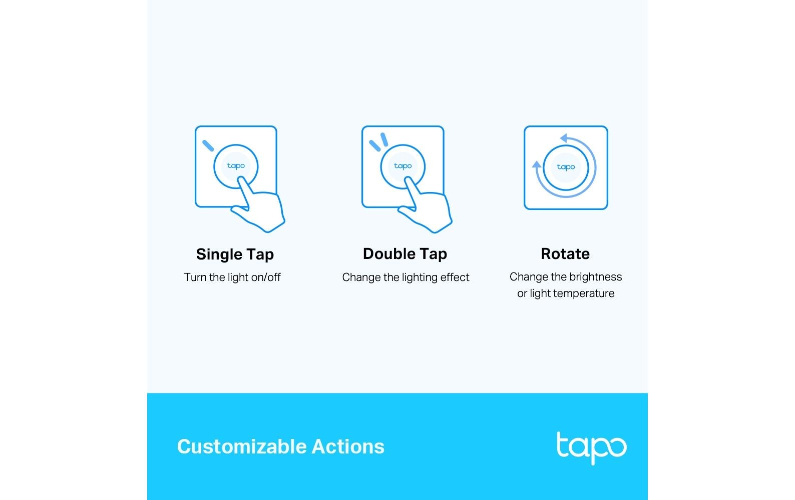TP-Link Tapo S200D – Smart-Taster – 886–922 MHz, Batterie (CR2032), Tasten und Drehregler – für Tapo Smart Hub