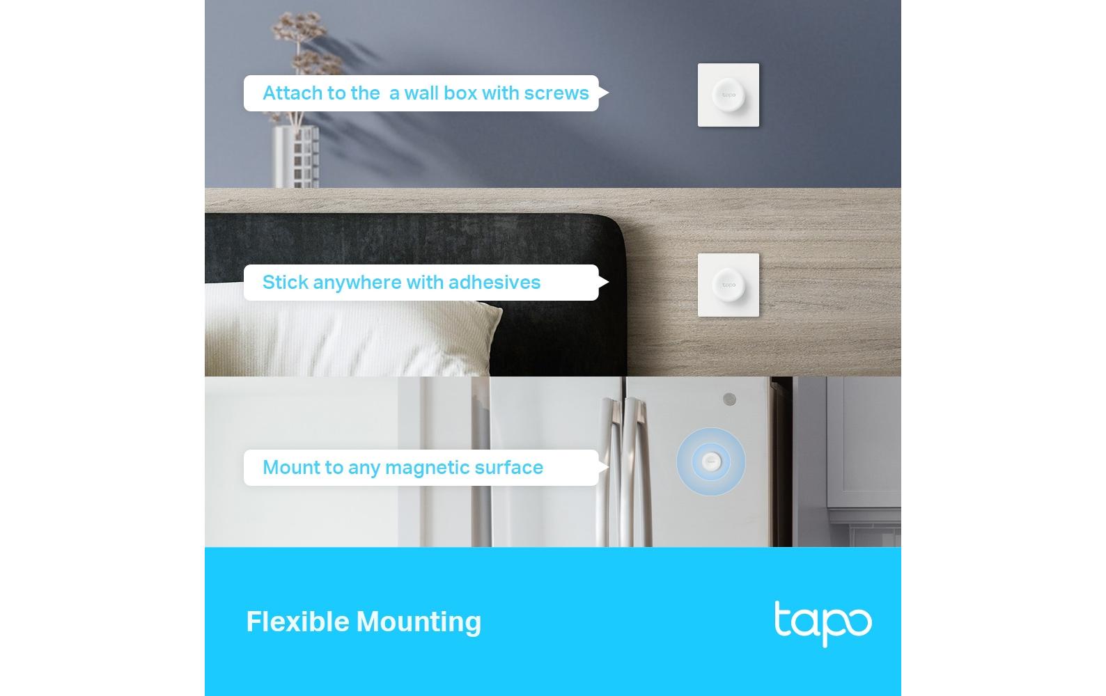 TP-Link Tapo S200D – Smart-Taster – 886–922 MHz, Batterie (CR2032), Tasten und Drehregler – für Tapo Smart Hub