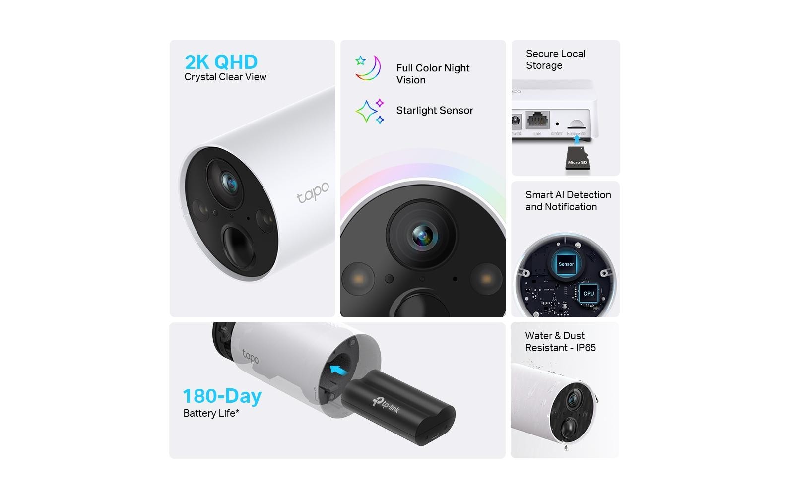 TP-Link Tapo C420S2 IP-Sicherheitskamera – 3,7 MP, Reichweite 850 m, IP65, Weiss