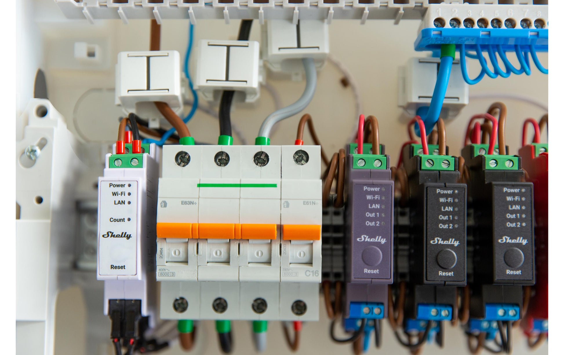 Shelly Pro 3EM – Energiezähler – 3-Phasen, 120 A, LAN/WLAN