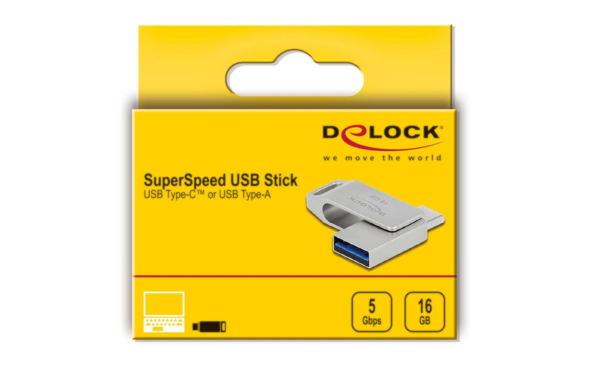 DeLOCK USB3.2 USB-C+Typ-A Speicherstick