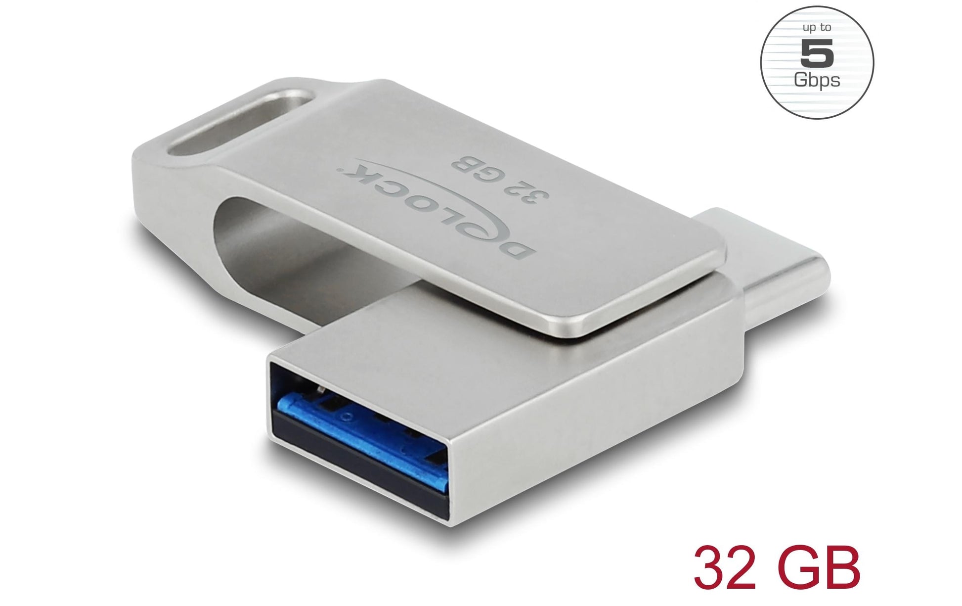 DeLOCK USB 3.2 USB-C/Typ-A – 32 GB, 119 MB/s lesen, 41 MB/s schreiben